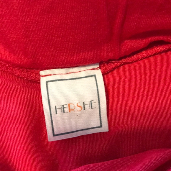 HERSHE RED DOUBLE RUFFLE HEM SKIRT - Picture 5 of 6